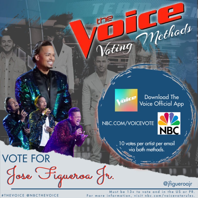 Vote for Jose Figueroa Jr. in The Voice. Learn voting methods via the app or online, with 10 votes per artist allowed per email.
